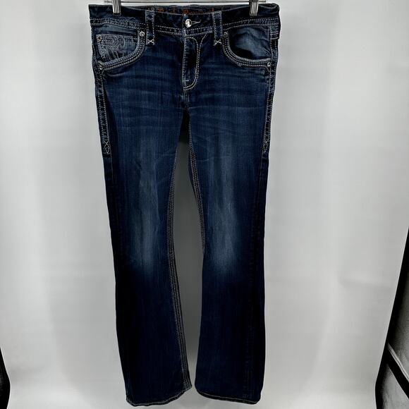 Rock Revival Sundee Mid Rise Bootcut Jeans Stretch Acid Wash Blue 29"x35" - Picture 8 of 8